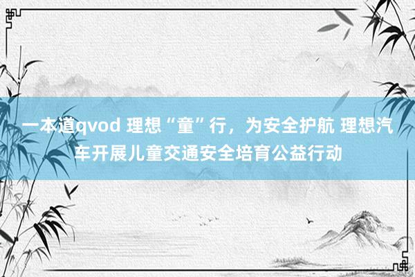 一本道qvod 理想“童”行，为安全护航 理想汽车开展儿童交通安全培育公益行动