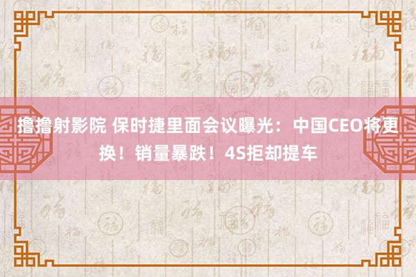 撸撸射影院 保时捷里面会议曝光：中国CEO将更换！销量暴跌！4S拒却提车