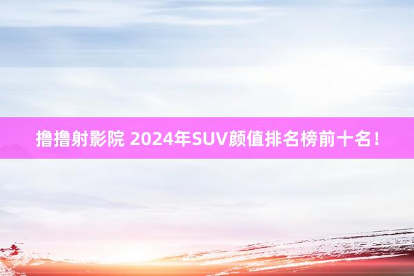 撸撸射影院 2024年SUV颜值排名榜前十名！