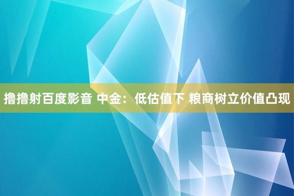 撸撸射百度影音 中金：低估值下 粮商树立价值凸现