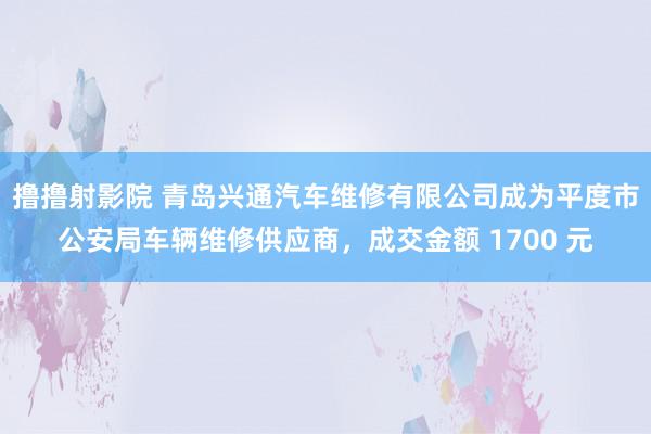 撸撸射影院 青岛兴通汽车维修有限公司成为平度市公安局车辆维修供应商，成交金额 1700 元