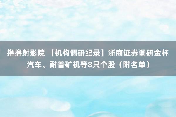 撸撸射影院 【机构调研纪录】浙商证券调研金杯汽车、耐普矿机等8只个股（附名单）