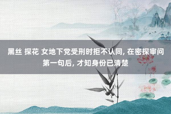 黑丝 探花 女地下党受刑时拒不认同, 在密探审问第一句后, 才知身份已清楚