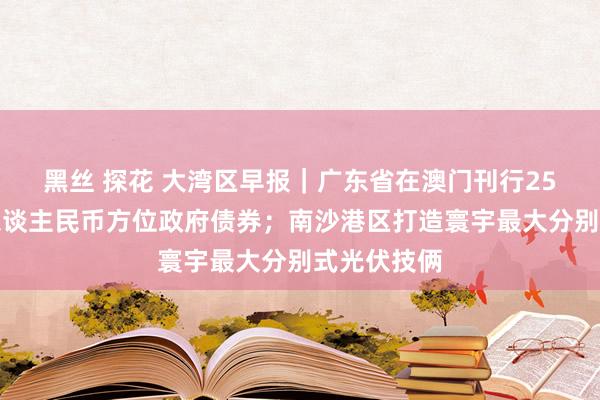 黑丝 探花 大湾区早报｜广东省在澳门刊行25亿元离岸东谈主民币方位政府债券；南沙港区打造寰宇最大分别式光伏技俩